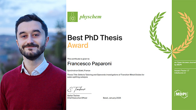 Montage photo : portrait de F. Paparoni + Document attestant du Prix reçu 